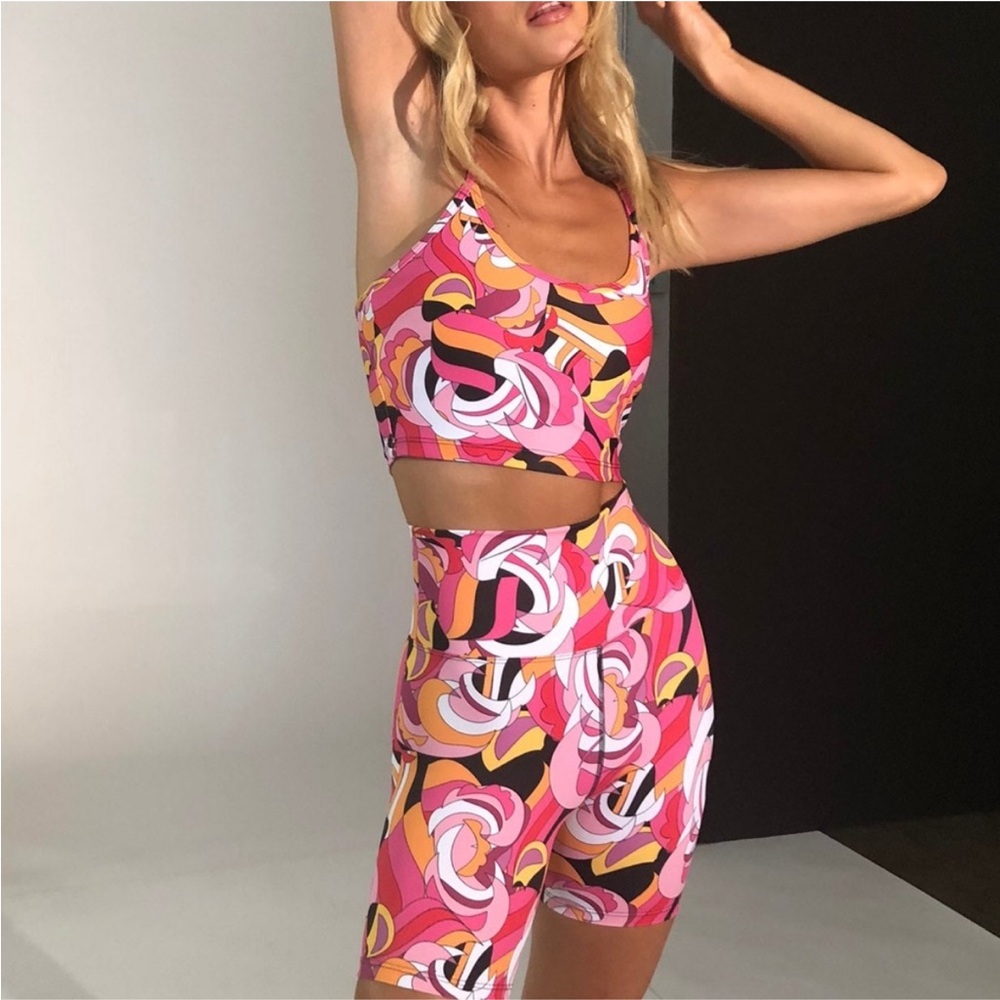 Beach Riot 2 Piece Set Psychedelic Geo Print Top & Bottom